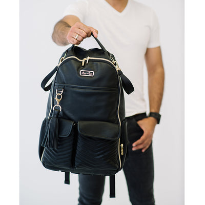 Itzy Ritzy - Jetsetter Black Boss Backpack™ Diaper Bag